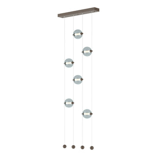 Hubbardton Forge - 139055-LED-STND-05-YL0668 - Abacus 6-Light Ceiling-to-Floor LED Pendant - Abacus - Bronze
