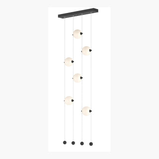Hubbardton Forge - 139055-LED-STND-10-GG0668 - Abacus 6-Light Ceiling-to-Floor LED Pendant - Abacus - Black