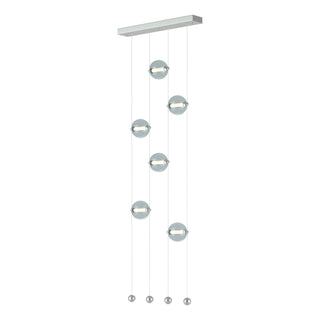 Hubbardton Forge - 139055-LED-STND-82-YL0668 - Abacus 6-Light Ceiling-to-Floor LED Pendant - Abacus - Vintage Platinum
