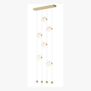 Hubbardton Forge - 139055-LED-STND-86-GG0668 - Abacus 6-Light Ceiling-to-Floor LED Pendant - Abacus - Modern Brass