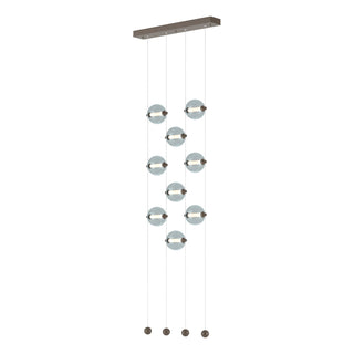 Hubbardton Forge - 139057-LED-STND-05-YL0668 - Abacus 9-Light Ceiling-to-Floor LED Pendant - Abacus - Bronze