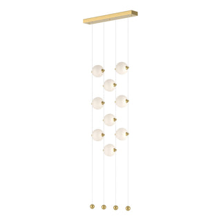 Hubbardton Forge - 139057-LED-STND-86-GG0668 - Abacus 9-Light Ceiling-to-Floor LED Pendant - Abacus - Modern Brass