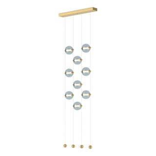 Hubbardton Forge - 139057-LED-STND-86-YL0668 - Abacus 9-Light Ceiling-to-Floor LED Pendant - Abacus - Modern Brass