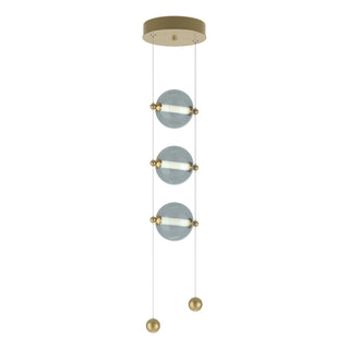 Hubbardton Forge - 139059-LED-STND-86-YL0668 - Abacus 3-Light LED Pendant - Abacus - Modern Brass