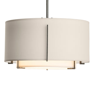 Hubbardton Forge - 139602-SKT-MULT-20-SF1099-SE1590 - Exos Small Double Shade Pendant - Exos - Natural Iron