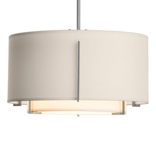 Hubbardton Forge - 139602-SKT-MULT-82-SF1099-SE1590 - Exos Small Double Shade Pendant - Exos - Vintage Platinum