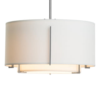 Hubbardton Forge - 139602-SKT-MULT-82-SF1099-SF1590 - Exos Small Double Shade Pendant - Exos - Vintage Platinum