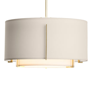 Hubbardton Forge - 139602-SKT-MULT-86-SF1099-SE1590 - Exos Small Double Shade Pendant - Exos - Modern Brass