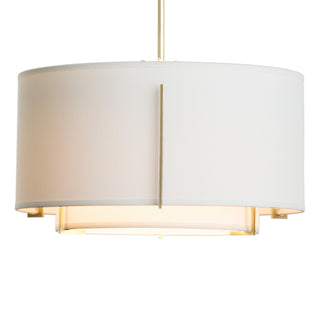 Hubbardton Forge - 139602-SKT-MULT-86-SF1099-SF1590 - Exos Small Double Shade Pendant - Exos - Modern Brass