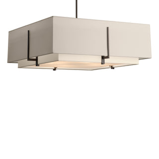 Hubbardton Forge - 139635-SKT-MULT-07-SF2012-SE2401 - Exos Square Large Double Shade Pendant - Exos - Dark Smoke
