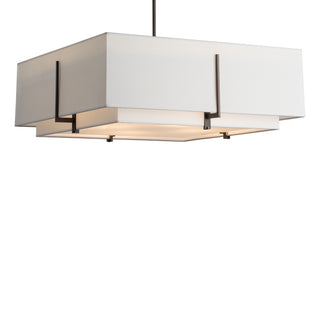 Hubbardton Forge - 139635-SKT-MULT-07-SF2012-SF2401 - Exos Square Large Double Shade Pendant - Exos - Dark Smoke