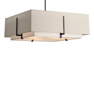 Hubbardton Forge - 139635-SKT-MULT-10-SF2012-SE2401 - Exos Square Large Double Shade Pendant - Exos - Black