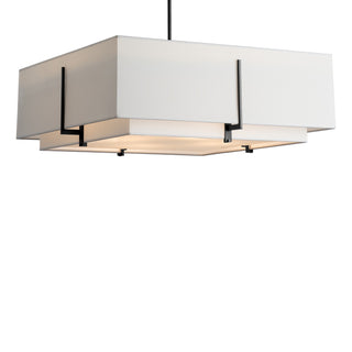 Hubbardton Forge - 139635-SKT-MULT-10-SF2012-SF2401 - Exos Square Large Double Shade Pendant - Exos - Black