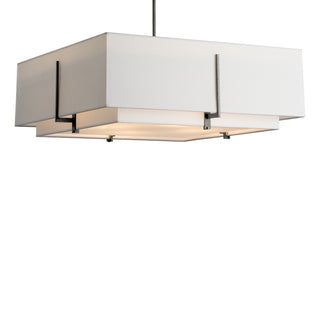 Hubbardton Forge - 139635-SKT-MULT-20-SF2012-SF2401 - Exos Square Large Double Shade Pendant - Exos - Natural Iron
