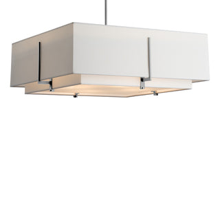 Hubbardton Forge - 139635-SKT-MULT-82-SF2012-SF2401 - Exos Square Large Double Shade Pendant - Exos - Vintage Platinum