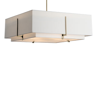 Hubbardton Forge - 139635-SKT-MULT-84-SF2012-SF2401 - Exos Square Large Double Shade Pendant - Exos - Soft Gold