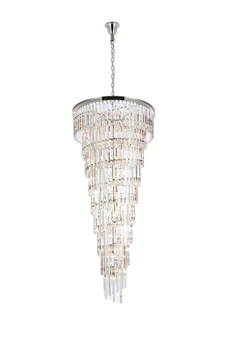 Elegant Lighting - 1201SR30PN/RC - 35 Light Chandelier - Sydney - polished nickel