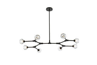 Elegant Lighting - 3508D45BK - Eight Light Pendant - Zayne - Black and Clear