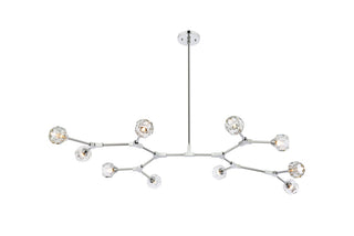 Elegant Lighting - 3508D56C - Ten Light Pendant - Zayne - Chrome and Clear