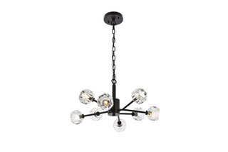 Elegant Lighting - 3509D24BK - Eight Light Pendant - Graham - Black and Clear