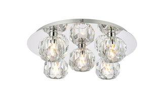 Elegant Lighting - 3509F16C - Five Light Flush Mount - Graham - Chrome and Clear