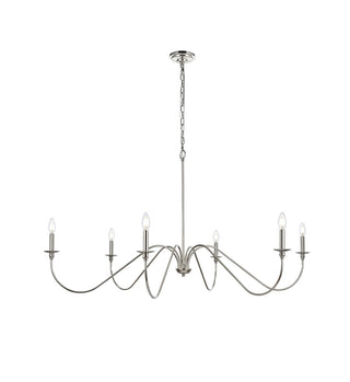 Elegant Lighting - LD5056D54PN - Six Light Chandelier - Rohan - Polished Nickel