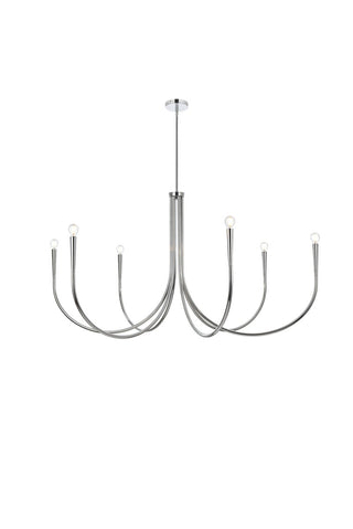 Elegant Lighting - LD722D55C - Six Light Chandelier - Layne - Chrome