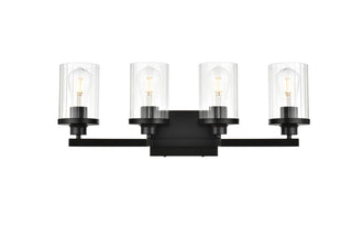 Elegant Lighting - LD7316W25BLK - Four Light Bath Sconce - Saanvi - Black and Clear