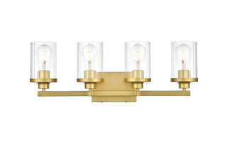 Elegant Lighting - LD7316W25BRA - Four Light Bath Sconce - Saanvi - Brass and Clear