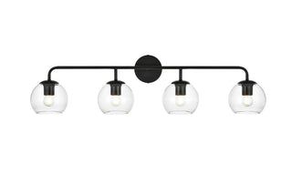 Elegant Lighting - LD7321W37BLK - Four Light Bath Sconce - Genesis - Black and Clear