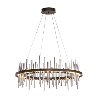 Hubbardton Forge - 139910-LED-STND-14-82 - Cityscape Circular LED Pendant - Cityscape - Oil Rubbed Bronze