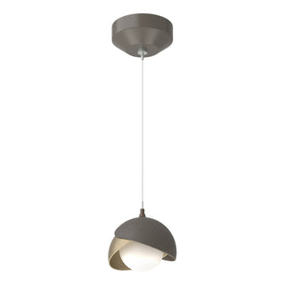 Hubbardton Forge - 161183-SKT-STND-07-84-GG0711 - Brooklyn Double Shade Low Voltage Mini Pendant - Brooklyn - Dark Smoke