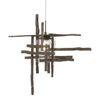 Hubbardton Forge - 161184-SKT-STND-05-II0728 - Tura Seeded Glass Low Voltage Mini Pendant - Tura - Bronze