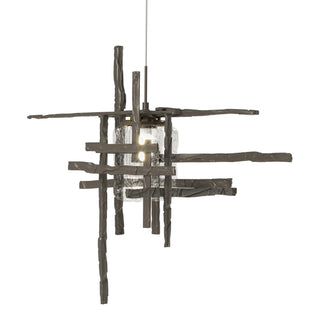 Hubbardton Forge - 161184-SKT-STND-07-II0728 - Tura Seeded Glass Low Voltage Mini Pendant - Tura - Dark Smoke