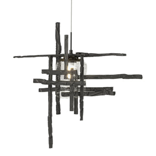 Hubbardton Forge - 161184-SKT-STND-10-II0728 - Tura Seeded Glass Low Voltage Mini Pendant - Tura - Black