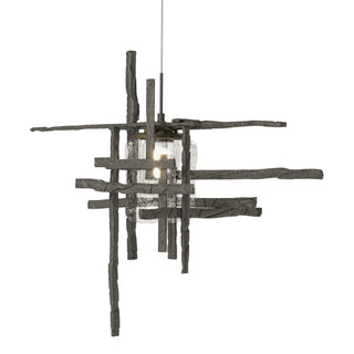 Hubbardton Forge - 161184-SKT-STND-20-II0728 - Tura Seeded Glass Low Voltage Mini Pendant - Tura - Natural Iron