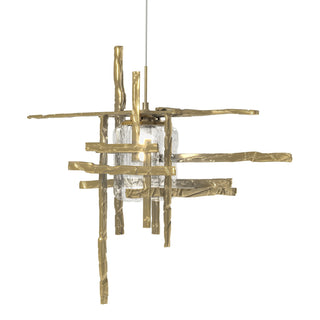 Hubbardton Forge - 161184-SKT-STND-86-II0728 - Tura Seeded Glass Low Voltage Mini Pendant - Tura - Modern Brass