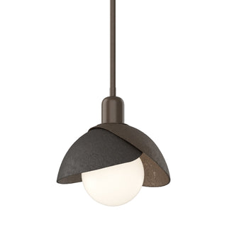 Hubbardton Forge - 181183-SKT-MULT-05-14 - Brooklyn Double Shade Mini Pendant - Brooklyn - Bronze
