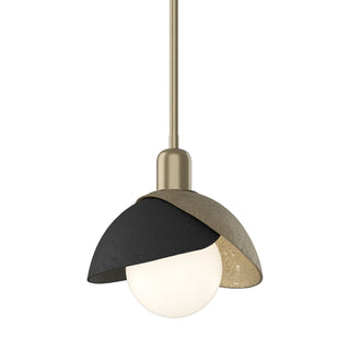 Hubbardton Forge - 181183-SKT-MULT-84-10 - Brooklyn Double Shade Mini Pendant - Brooklyn - Soft Gold