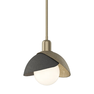Hubbardton Forge - 181183-SKT-MULT-84-20 - Brooklyn Double Shade Mini Pendant - Brooklyn - Soft Gold