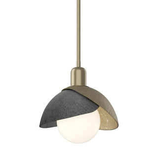 Hubbardton Forge - 181183-SKT-MULT-84-89 - Brooklyn Double Shade Mini Pendant - Brooklyn - Soft Gold