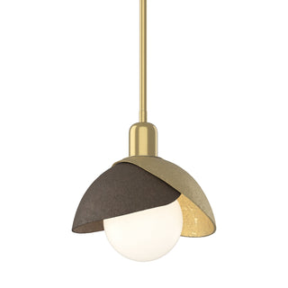 Hubbardton Forge - 181183-SKT-MULT-86-05 - Brooklyn Double Shade Mini Pendant - Brooklyn - Modern Brass
