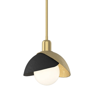 Hubbardton Forge - 181183-SKT-MULT-86-10 - Brooklyn Double Shade Mini Pendant - Brooklyn - Modern Brass