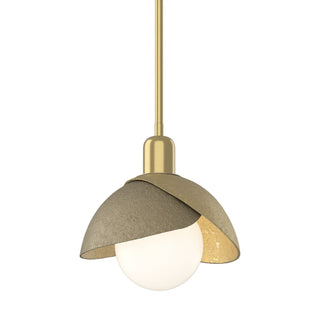 Hubbardton Forge - 181183-SKT-MULT-86-84 - Brooklyn Double Shade Mini Pendant - Brooklyn - Modern Brass