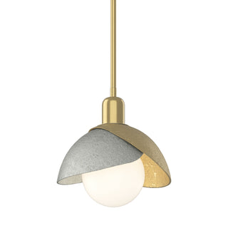 Hubbardton Forge - 181183-SKT-MULT-86-85 - Brooklyn Double Shade Mini Pendant - Brooklyn - Modern Brass