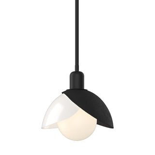 Hubbardton Forge - 181184-SKT-MULT-10-BB0757 - Brooklyn Double Shade Art Glass Mini Pendant - Brooklyn - Black