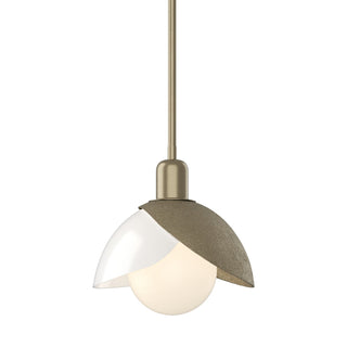 Hubbardton Forge - 181184-SKT-MULT-84-BB0757 - Brooklyn Double Shade Art Glass Mini Pendant - Brooklyn - Soft Gold