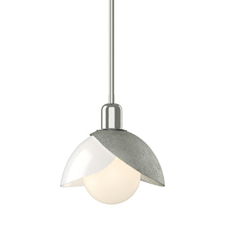 Hubbardton Forge - 181184-SKT-MULT-85-BB0757 - Brooklyn Double Shade Art Glass Mini Pendant - Brooklyn - Sterling