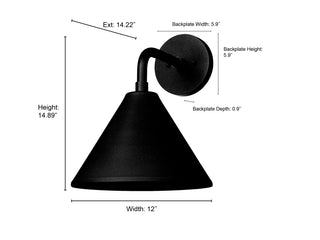Axston 1-Light Outdoor Wall Sconce Textured Black