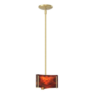 Hubbardton Forge - 188100-SKT-MULT-86-ZB0156 - Exos Delta Mini Pendant - Exos Glass - Modern Brass
